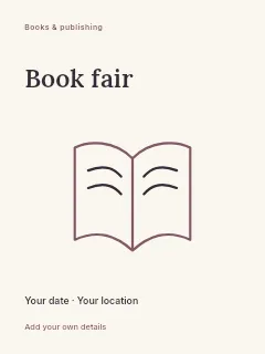 Spring Book Fair poster template · Fine-line cover