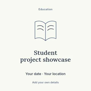 Student project showcase social media post template · Illustrated folio
