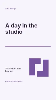 A Day in the Studio instagram story template · Typography & ornament