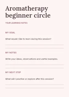 Aromatherapy beginner circle worksheet template · Structured worksheets