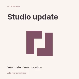 Studio Update social media post template · Fine-line cover