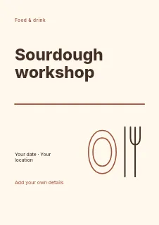 Spring Sourdough Workshop flyer template · Typography & ornament