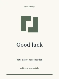 Good Luck greeting card template · Botanical invitation