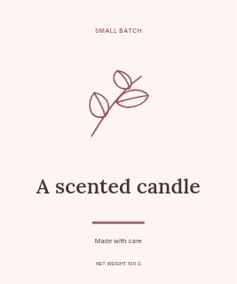 A Scented Candle label template · Artisan label