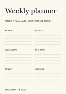 Content Planning planner template · Structured planners