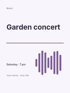 Spring Garden Concert poster template · Typography & ornament
