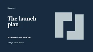 The Launch Plan presentation cover template · Horizontal photo dialogue