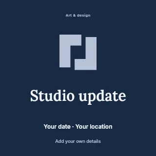Studio Update social media post template · Illustrated folio