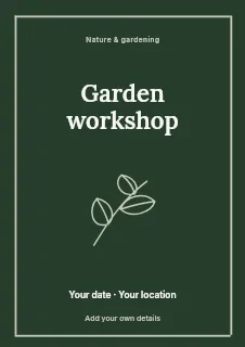 Summer Garden Workshop flyer template · Framed editorial