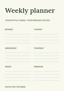 Garden Notes planner template · Structured planners