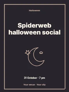 Spiderweb Halloween social poster template · Framed editorial