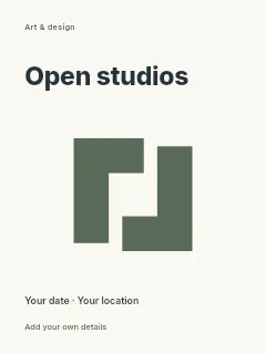 Weekend Open Studios poster template · Fine-line cover