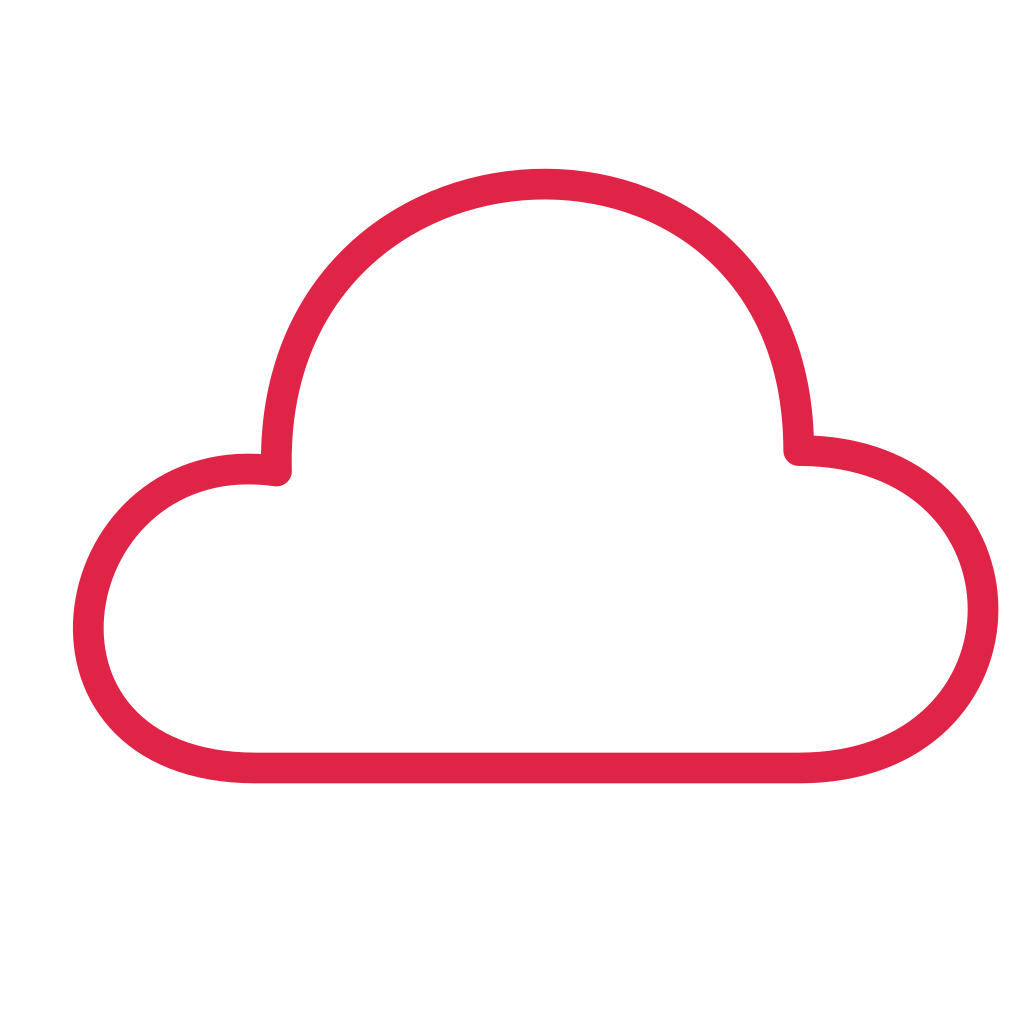 A soft cloud outline has a tall central lobe and a flat lower edge.