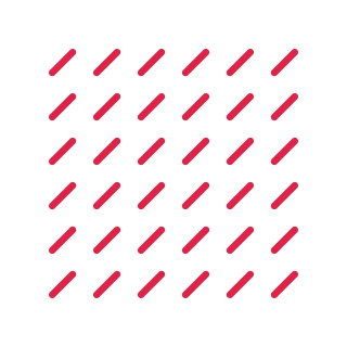 A 6 by 6 arrangement of diagonal lines marks leaves transparent space between the motifs.