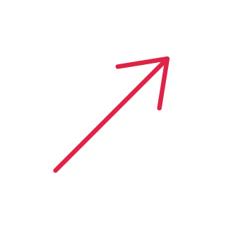 A slender arrow points up right with open space around its edges.