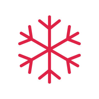 Six branching arms radiate evenly from the centre of a snowflake.