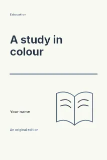 A Study in Colour book cover template · Typography & ornament
