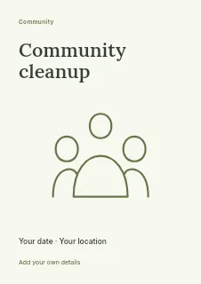 Spring Community Cleanup flyer template · Fine-line cover