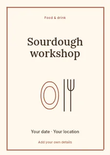 Spring Sourdough Workshop flyer template · Framed editorial