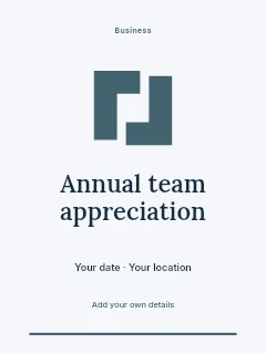 Annual team appreciation greeting card template · Botanical invitation