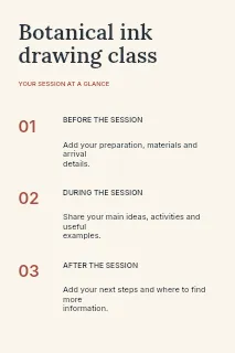 Botanical ink drawing class infographic template · Structured infographics