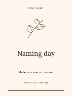 Spring Naming Day invitation template · Botanical invitation