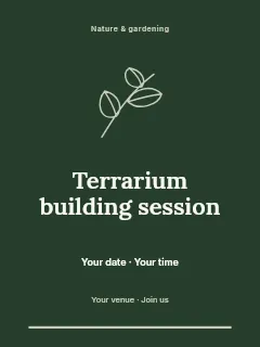 Terrarium building session invitation template · Botanical invitation