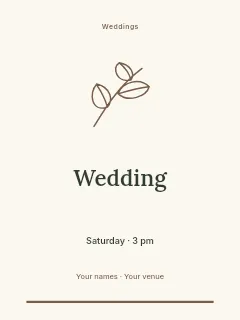 Together, always invitation template · Botanical invitation
