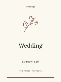 Together, always invitation template · Botanical invitation