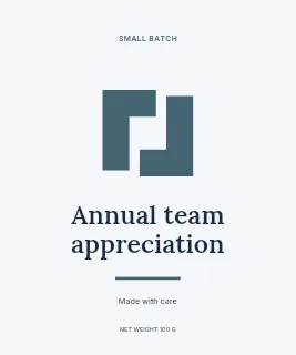 Annual team appreciation label template · Artisan label