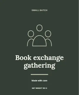Book exchange gathering label template · Artisan label