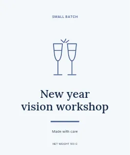 New Year vision workshop label template · Artisan label