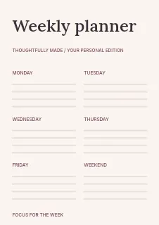 Project Steps planner template · Structured planners