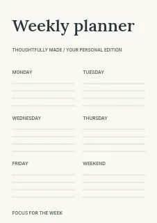 Project Steps planner template · Structured planners