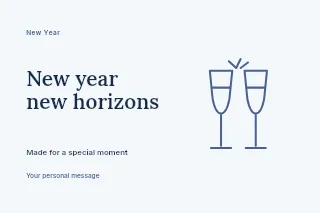 New Year new horizons postcard template · Horizontal photo dialogue