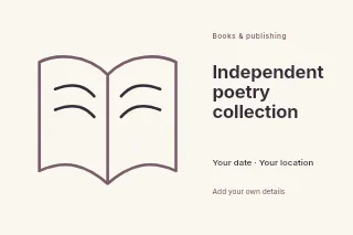 Independent poetry collection postcard template · Horizontal photo dialogue
