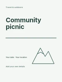 Spring Community Picnic poster template · Typography & ornament