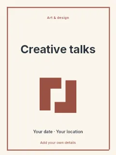 Spring Creative Talks poster template · Framed editorial