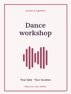 Summer Dance Workshop poster template · Framed editorial