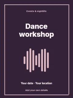 Summer Dance Workshop poster template · Framed editorial