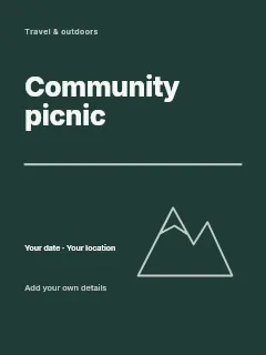Sunday Community Picnic poster template · Typography & ornament