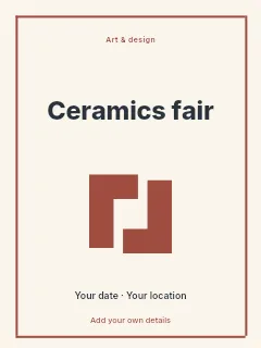 Weekend Ceramics Fair poster template · Framed editorial