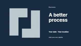 A Better Process presentation cover template · Horizontal photo dialogue