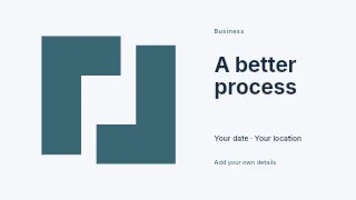 A Better Process presentation cover template · Horizontal photo dialogue