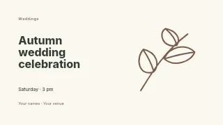 Autumn wedding celebration presentation cover template · Horizontal photo dialogue