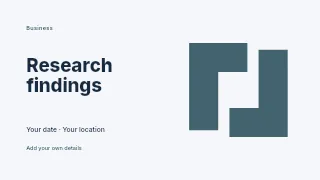 Research Findings presentation cover template · Horizontal photo dialogue
