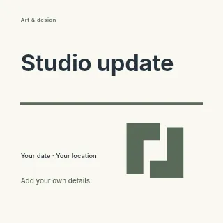 Studio Update social media post template · Typography & ornament
