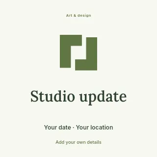 Studio Update social media post template · Illustrated folio