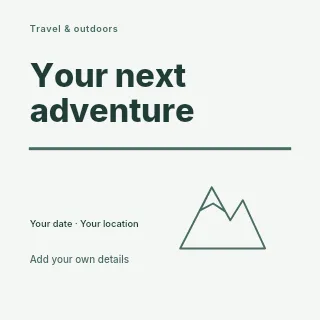 Your Next Adventure social media post template · Typography & ornament