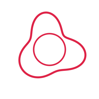 An organic orbit form has 3 broad lobes and a smoothly varying outline.